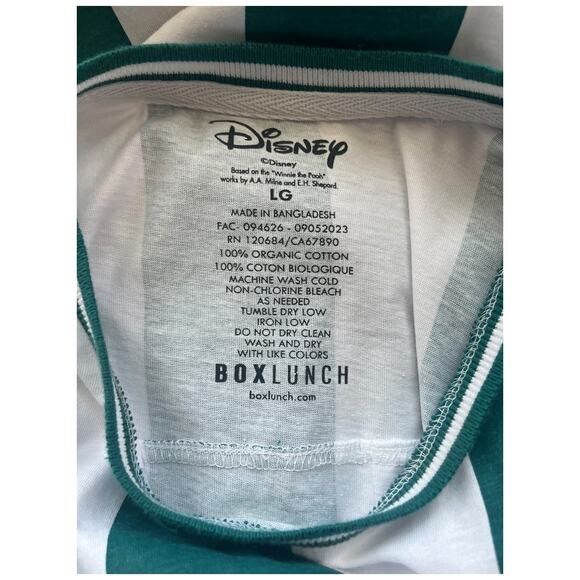 Disney BoxLunch Tigger green white stripe retro referee style t-shirt Large NWT - Picture 6 of 6